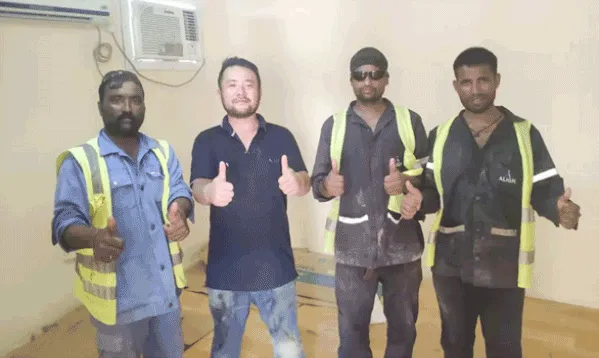 Team photo of Anman and partners at Middle East project site