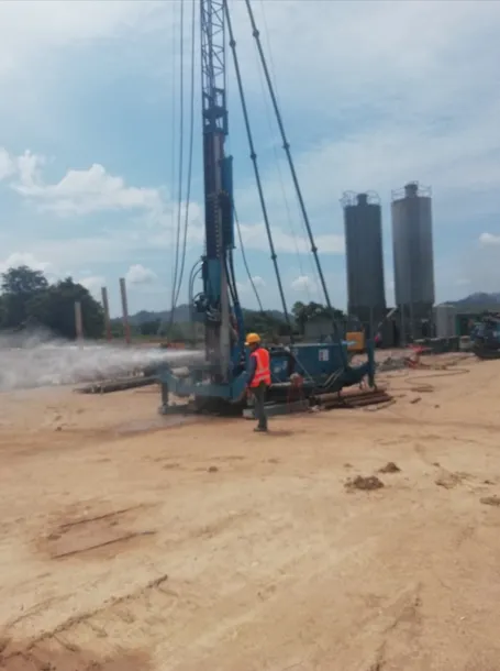 SJW-60 drill operating with cement silos at Malaysia site